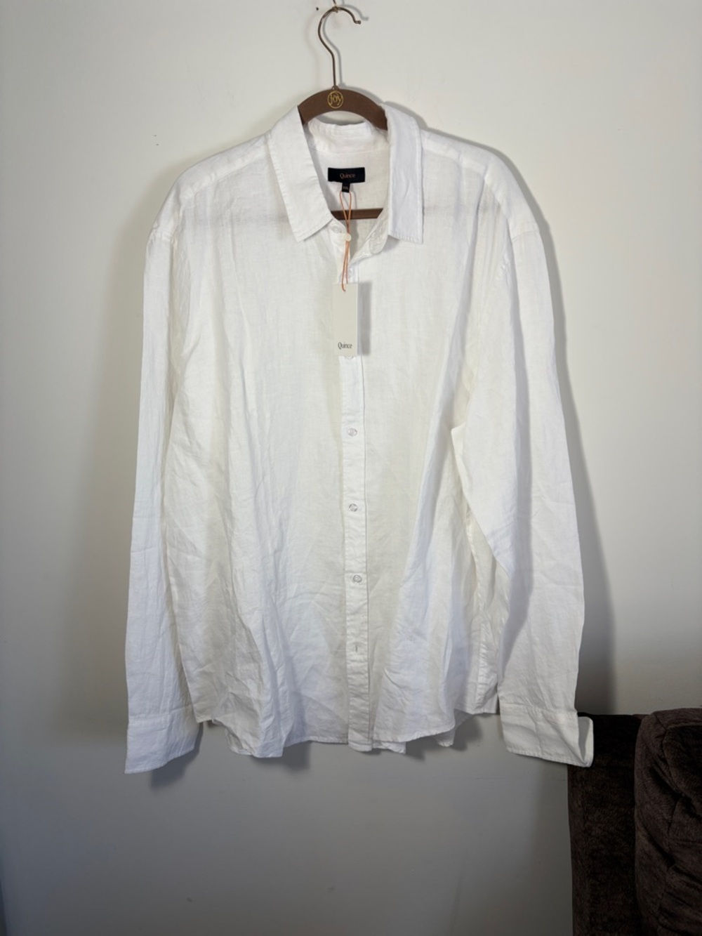Quince 100% European Linen Button-Down Long Sleeve Shirt  - XXL-NWT-White